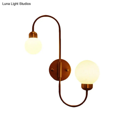 Copper Spherical Wall Sconce Decorbites, copper finish, dual globe lights, wall-mounted on Tampa Home & Garden Store
