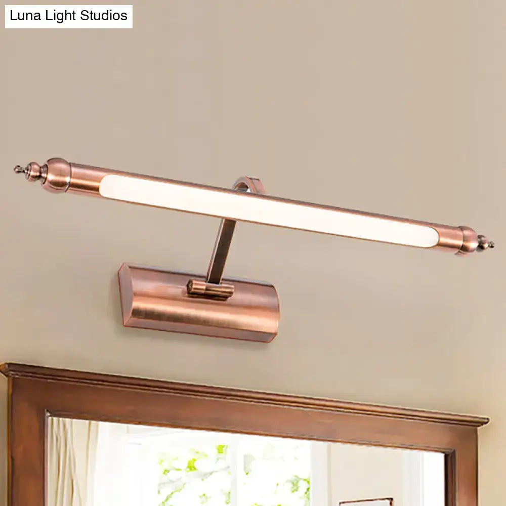 18"/22" LED Bathroom Vanity Sconce Light with Linear Metal Shade in Warm/White Lighting - Copper Wall Fixture