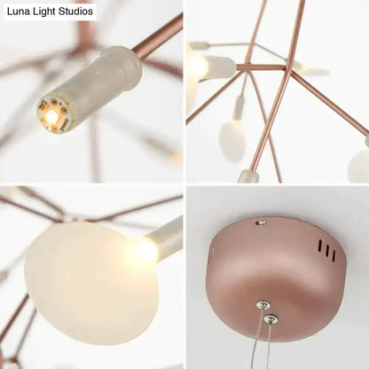 Copper Tree Branch Pendant Light for Dining Room