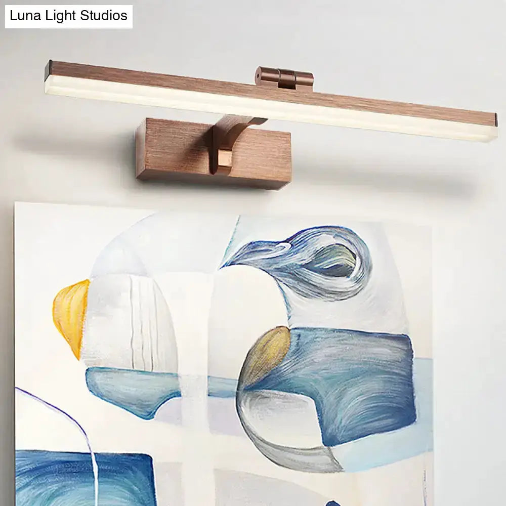 Copper Wood Grain Led Wall Light for Bath Vanity