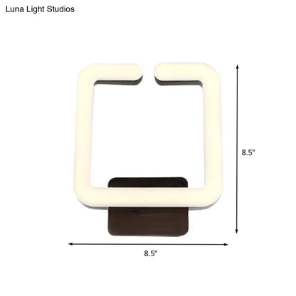 Cream Square Wall Sconce by Decorbites with cream LED frame and brown mount 8.5in square on Tampa Home & Garden Store