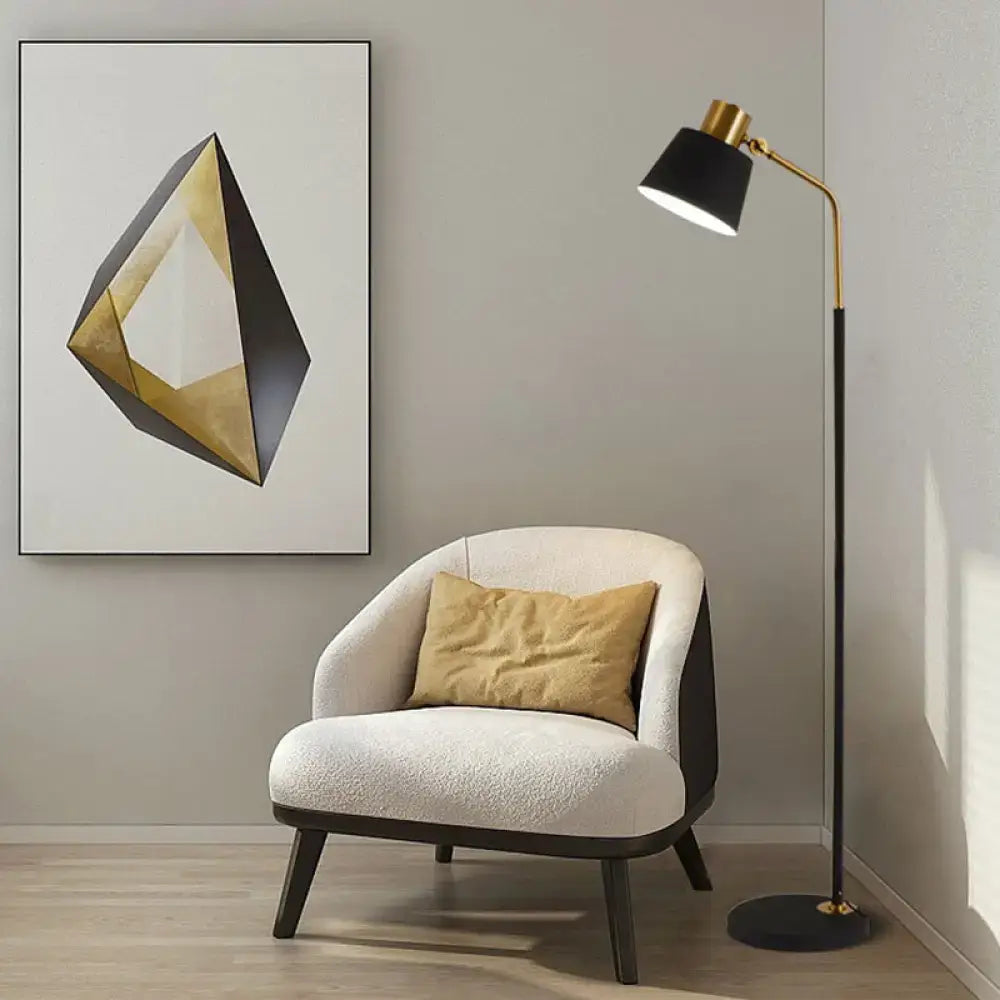Cream upholstered armchair with dark wood legs and a mustard pillow in a modern living space on Tampa Home & Garden Store