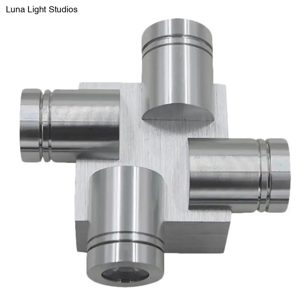 Silver Cross Aluminum Wall Lamp by Decorbites, four-arm cross design on Tampa Home & Garden Store