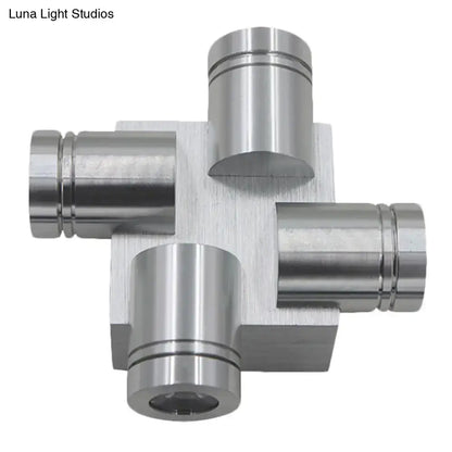 Silver Cross Aluminum Wall Lamp by Decorbites, four-arm cross design on Tampa Home & Garden Store