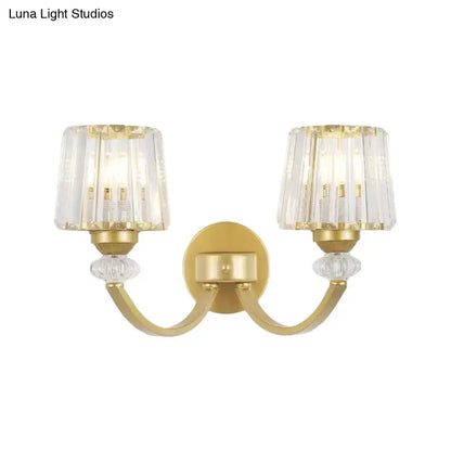 Modern Black and Gold Wall Lamp with Curved Arm