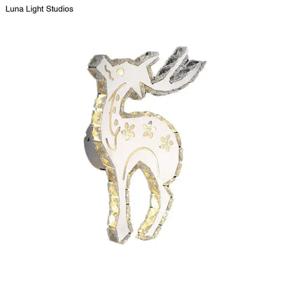 Crystal elk wall sconce with gold-edged crystal accents, deer silhouette on Tampa Home & Garden Store