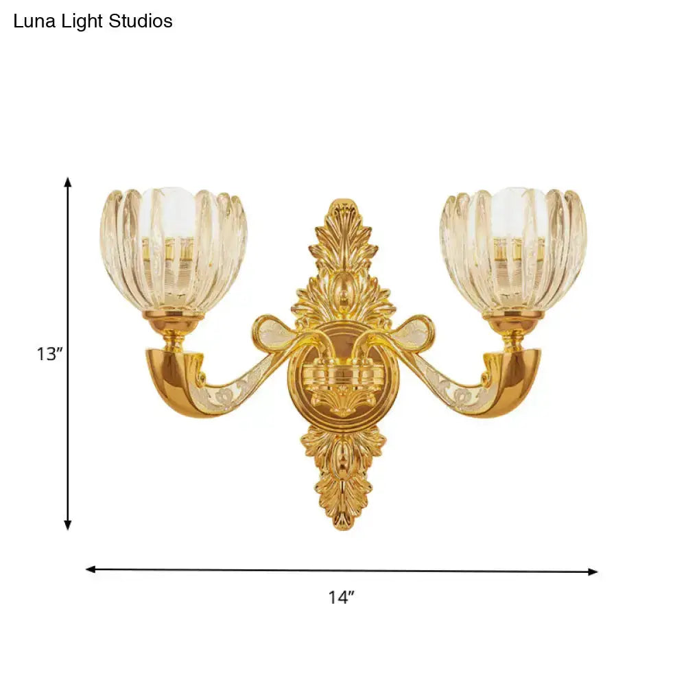Modern Crystal Block Gold Wall Lamp Sconce