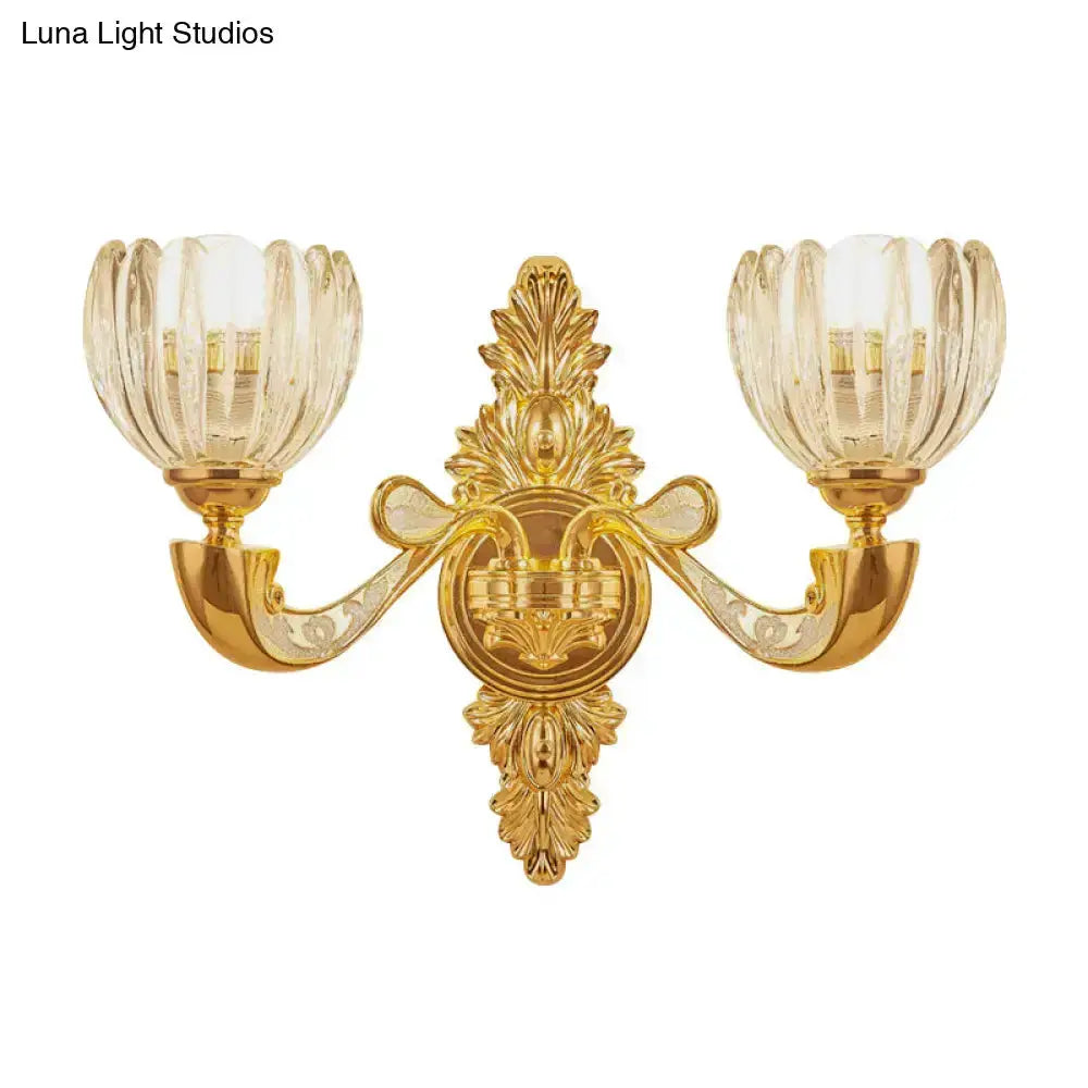 Modern Crystal Block Gold Wall Lamp Sconce