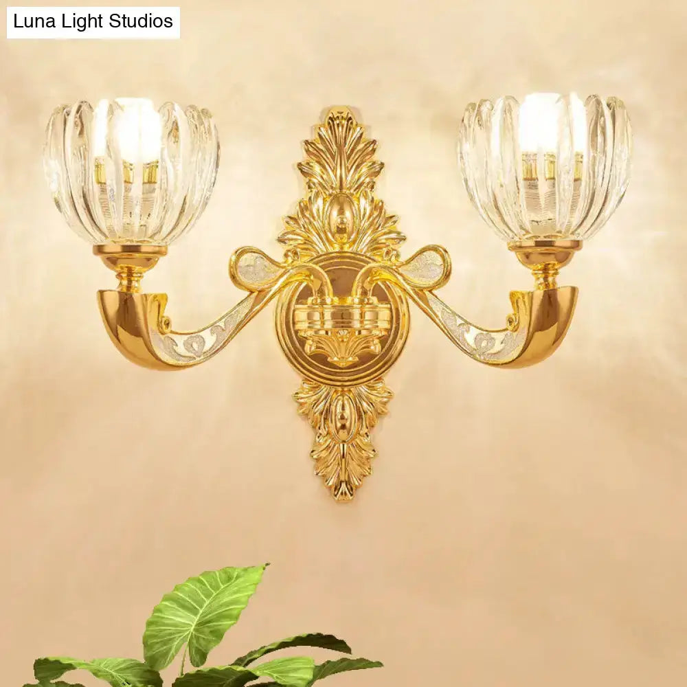 Modern Crystal Block Gold Wall Lamp Sconce