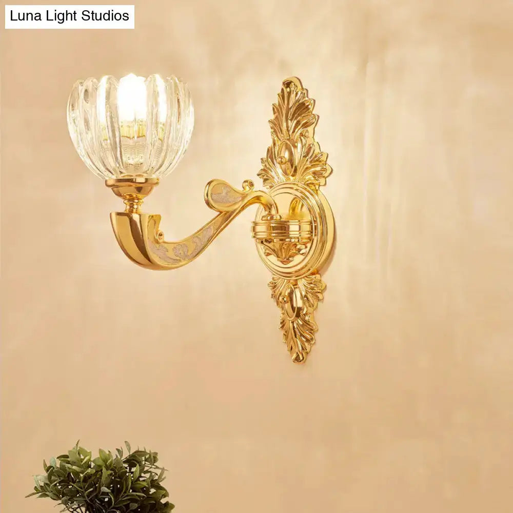 Modern Crystal Block Gold Wall Lamp Sconce