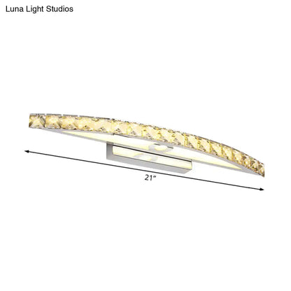 Crystal Champagne Bow Sconce, curved 21in wall light with crystal prisms and gold finish on Tampa Home & Garden Store