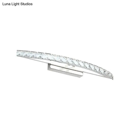 Crystal Champagne Bow Sconce with a curved row of faceted crystals and chrome base on Tampa Home & Garden Store