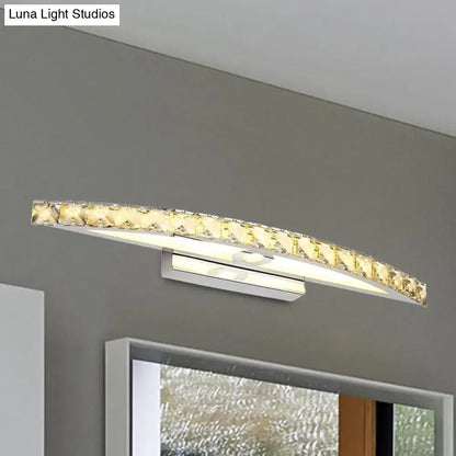 Crystal Champagne Bow Sconce, curved crystal band wall light on Tampa Home & Garden Store
