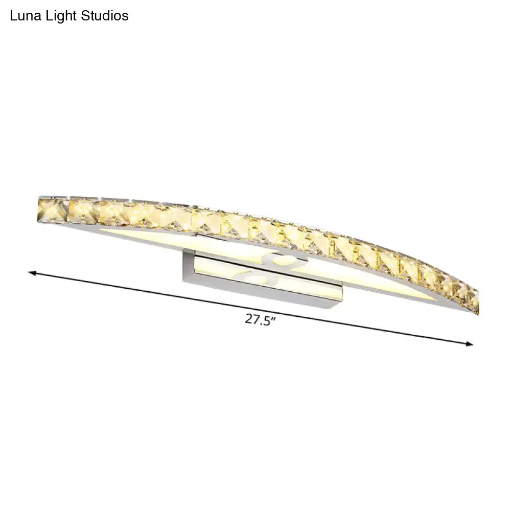 Crystal Champagne Bow Sconce by Decorbites curved crystal band on chrome base 27.5 in long on Tampa Home & Garden Store