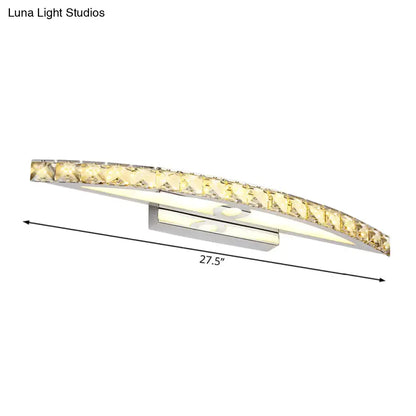 Crystal Champagne Bow Sconce by Decorbites curved crystal band on chrome base 27.5 in long on Tampa Home & Garden Store