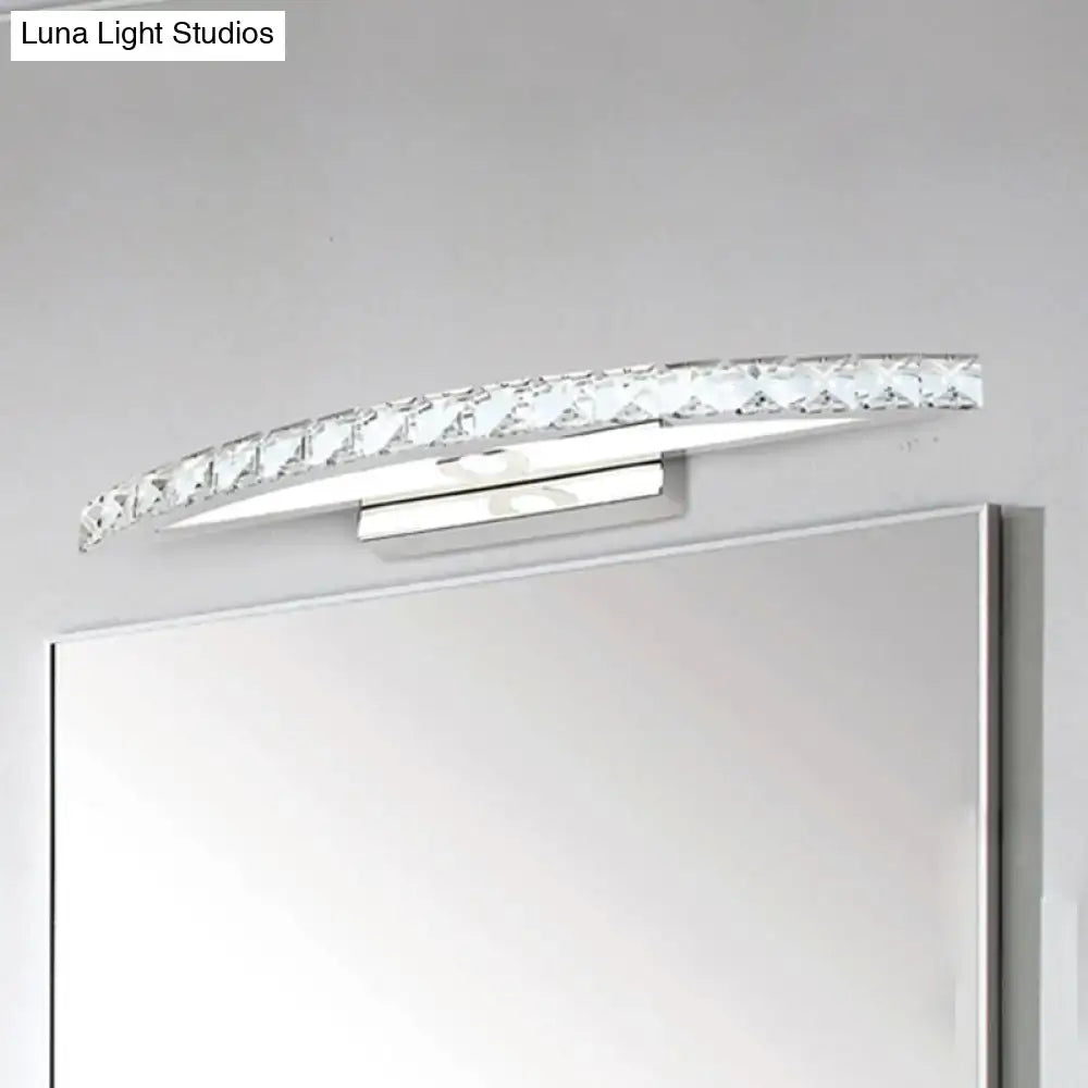 Crystal Champagne Bow Sconce by Decorbites with curved crystal prisms and chrome mount on Tampa Home & Garden Store