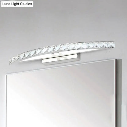 Crystal Champagne Bow Sconce by Decorbites with curved crystal prisms and chrome mount on Tampa Home & Garden Store