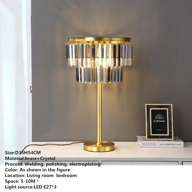 Crystal Brass Floor Lamp in Living Room Gold