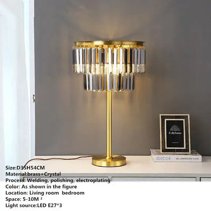 Crystal Brass Floor Lamp in Living Room Gold