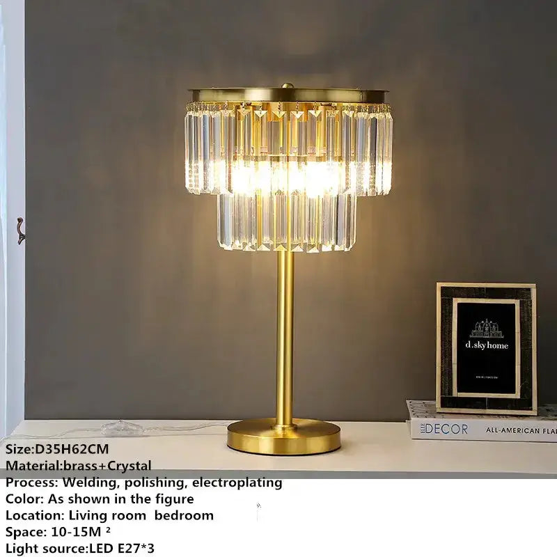 Crystal Brass Floor Lamp in Living Room Gold