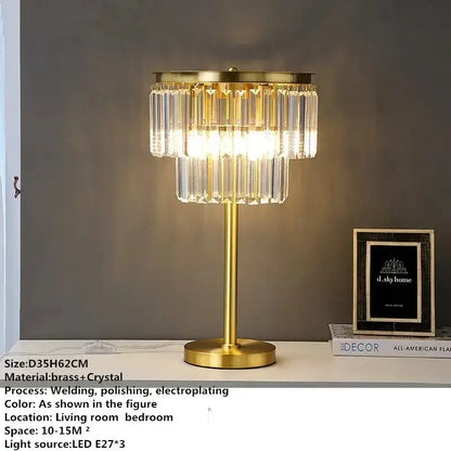 Crystal Brass Floor Lamp in Living Room Gold