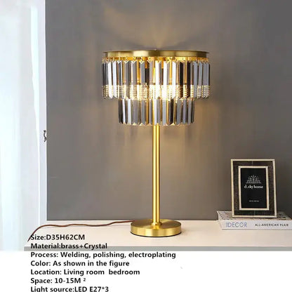 Crystal Brass Floor Lamp in Living Room Gold