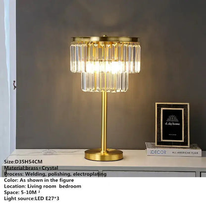 Crystal Brass Floor Lamp in Living Room Gold