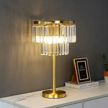 Crystal Brass Floor Lamp in Living Room Gold