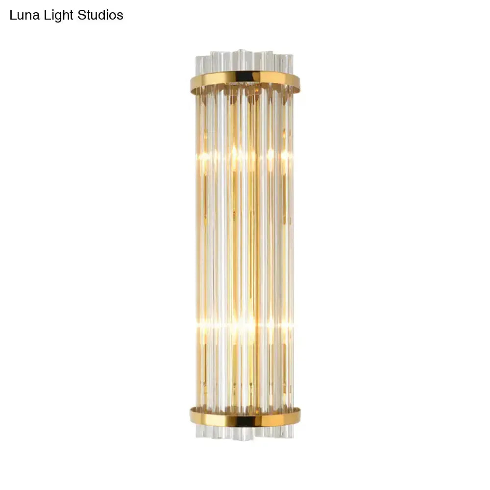 Modern crystal gold finish wall sconce with glass rods and gold ring accents Decorbites on Tampa Home & Garden Store