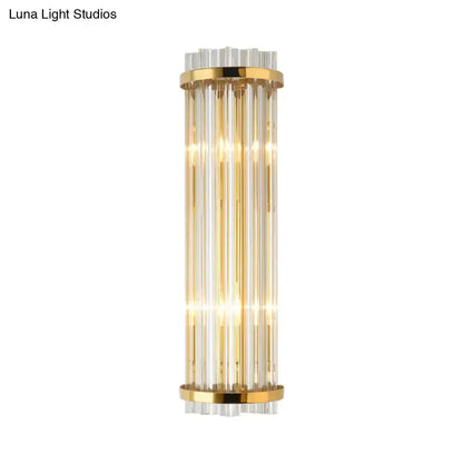 Modern crystal gold finish wall sconce with glass rods and gold ring accents Decorbites on Tampa Home & Garden Store