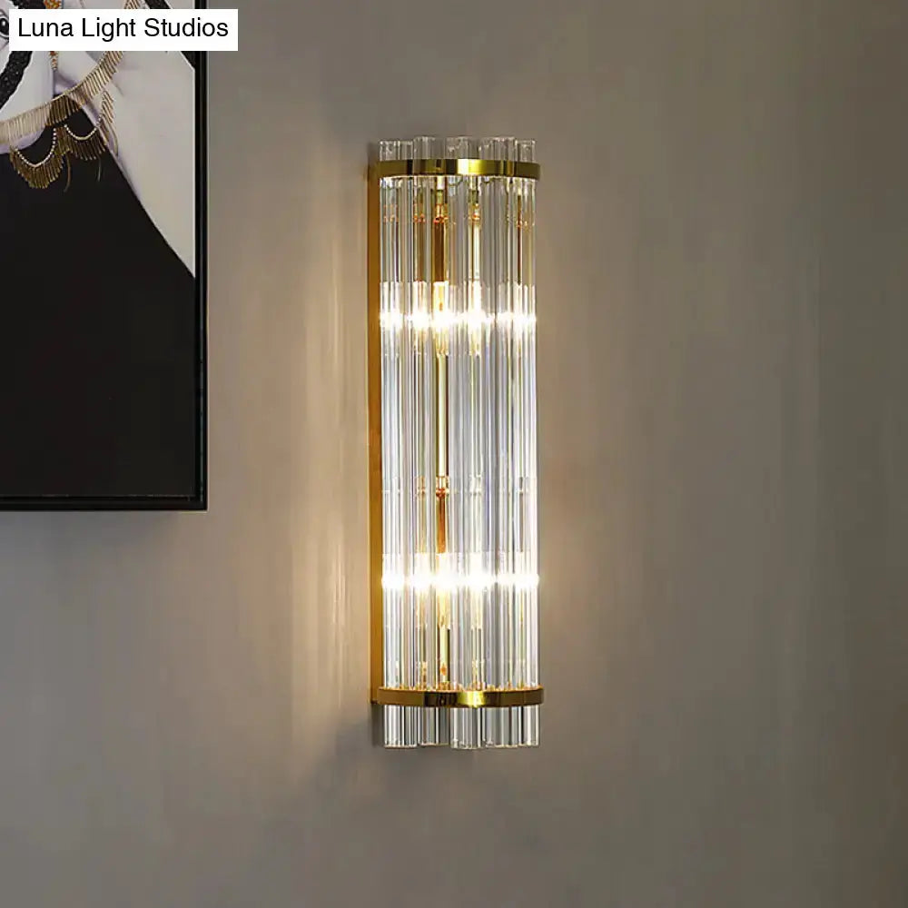 Modern crystal gold finish wall sconce with glass rods Decorbites bedroom lighting on Tampa Home & Garden Store