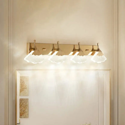 Gold Crystal 4-Bulb Vanity Wall Light by Decorbites, gold finish with crystal prisms for bathroom on Tampa Home & Garden Store