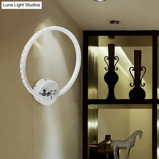 Translucent Crystal Sconce Light - Modern LED Wall Lighting Fixture | Chrome Finish | 6"/8"/10" H - Tampa Home & Garden Store