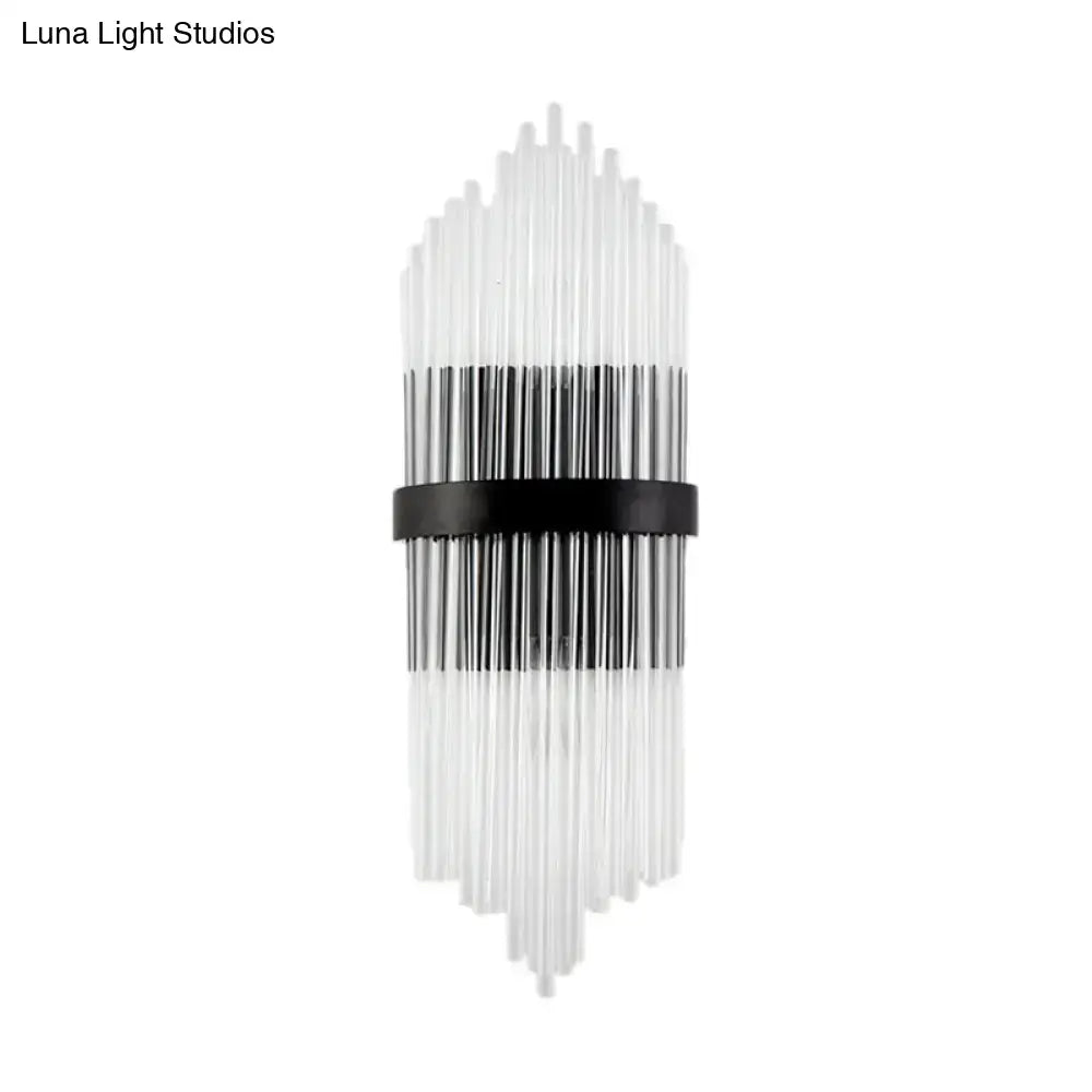 Crystal Prism Wall Sconce with geometric glass prisms and a black band Decorbites on Tampa Home & Garden Store