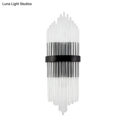 Crystal Prism Wall Sconce with geometric glass prisms and a black band Decorbites on Tampa Home & Garden Store