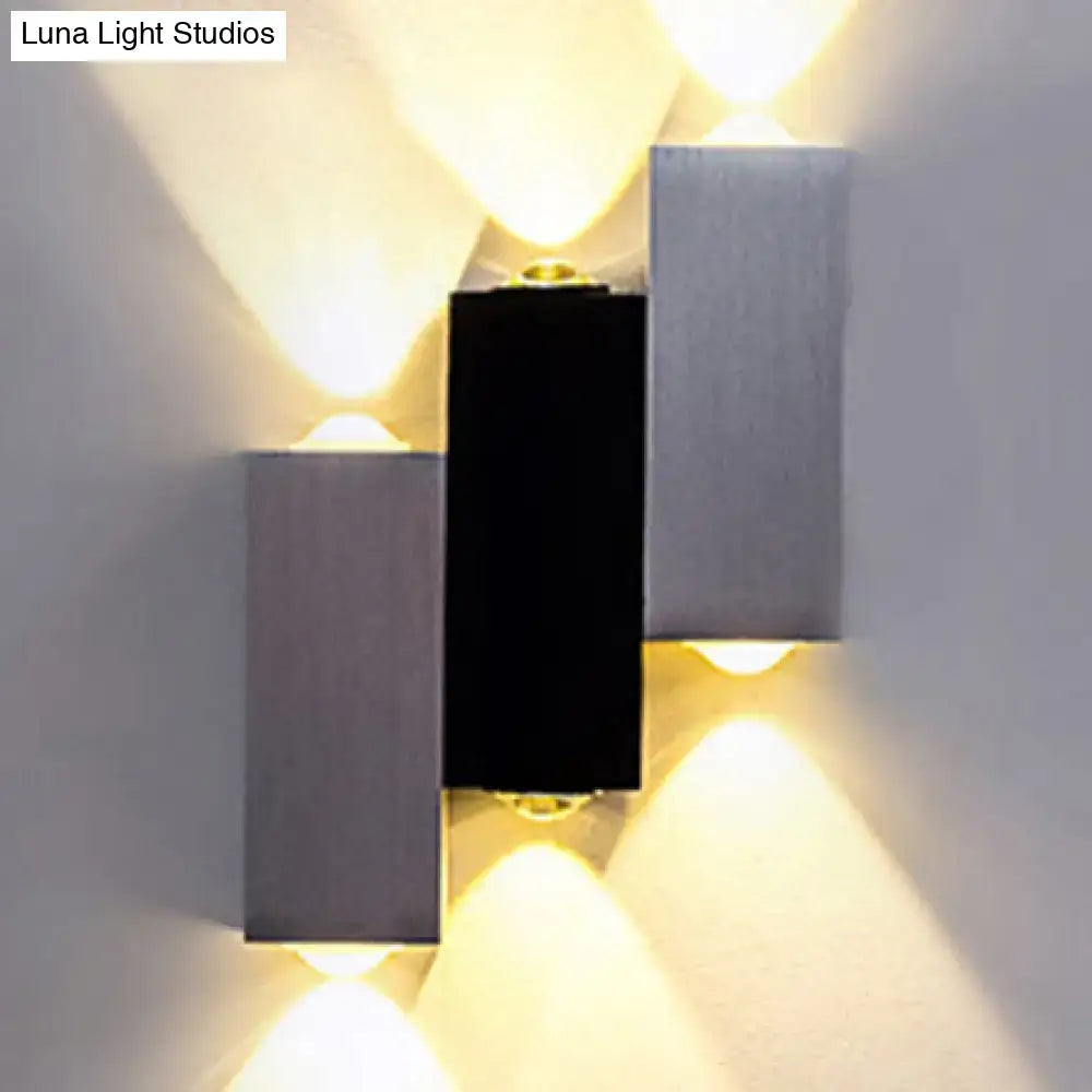 Wall sconce, silver and black metal with twin rectangular blocks by Decorbites on Tampa Home & Garden Store