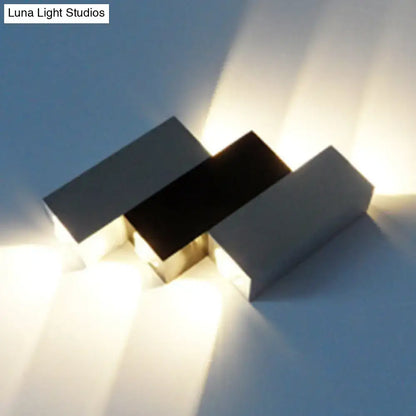 Silver Black wall sconce with three rectangular metal blocks by Decorbites on Tampa Home & Garden Store
