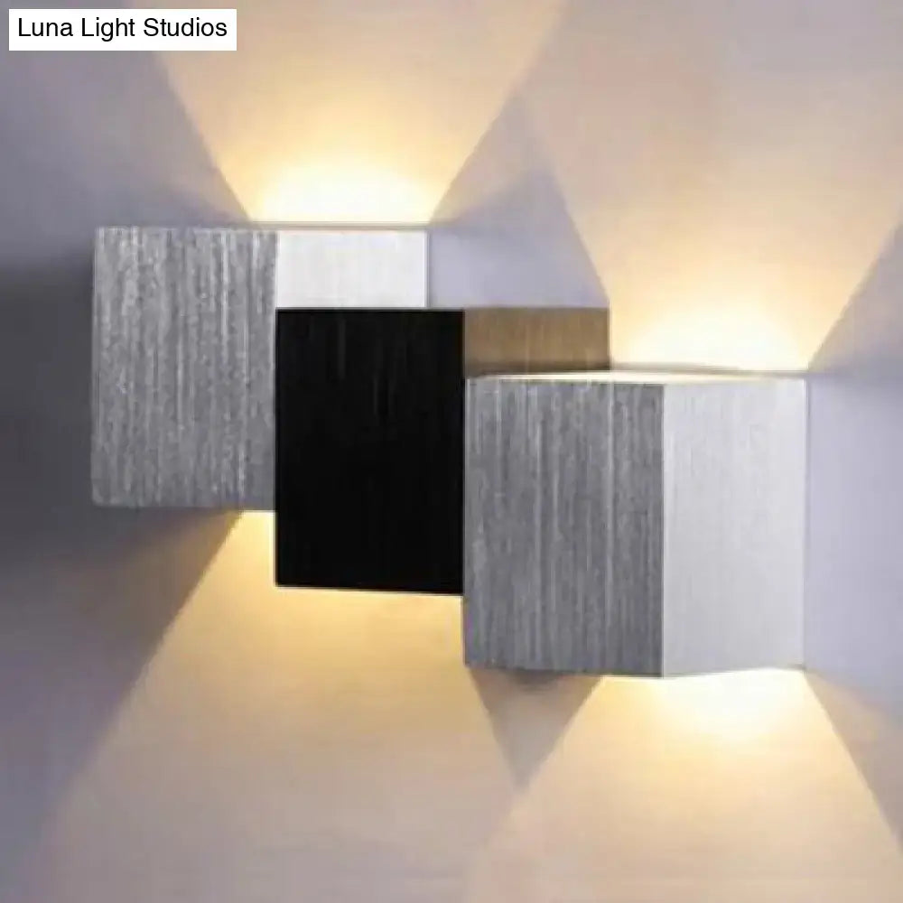 Silver Black Wall Sconce geometric three-cube metal wall light by Decorbites on Tampa Home & Garden Store