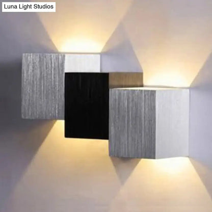 Silver Black Wall Sconce geometric three-cube metal wall light by Decorbites on Tampa Home & Garden Store