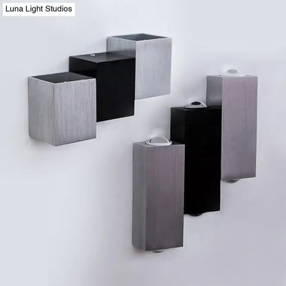 Decorbites Silver Black Wall Sconce geometric cube wall light on Tampa Home & Garden Store