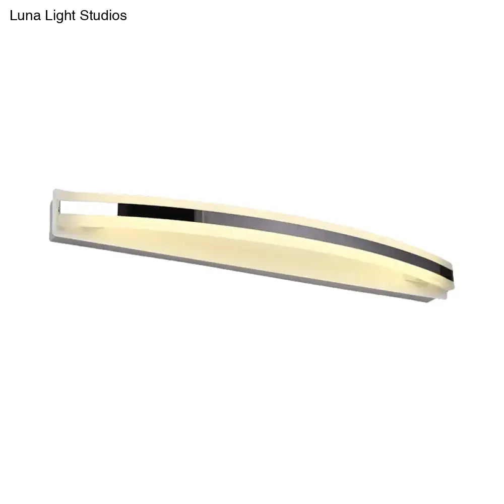 Chrome Vanity LED Light by Decorbites, curved wall-mount vanity fixture with warm LED on Tampa Home & Garden Store