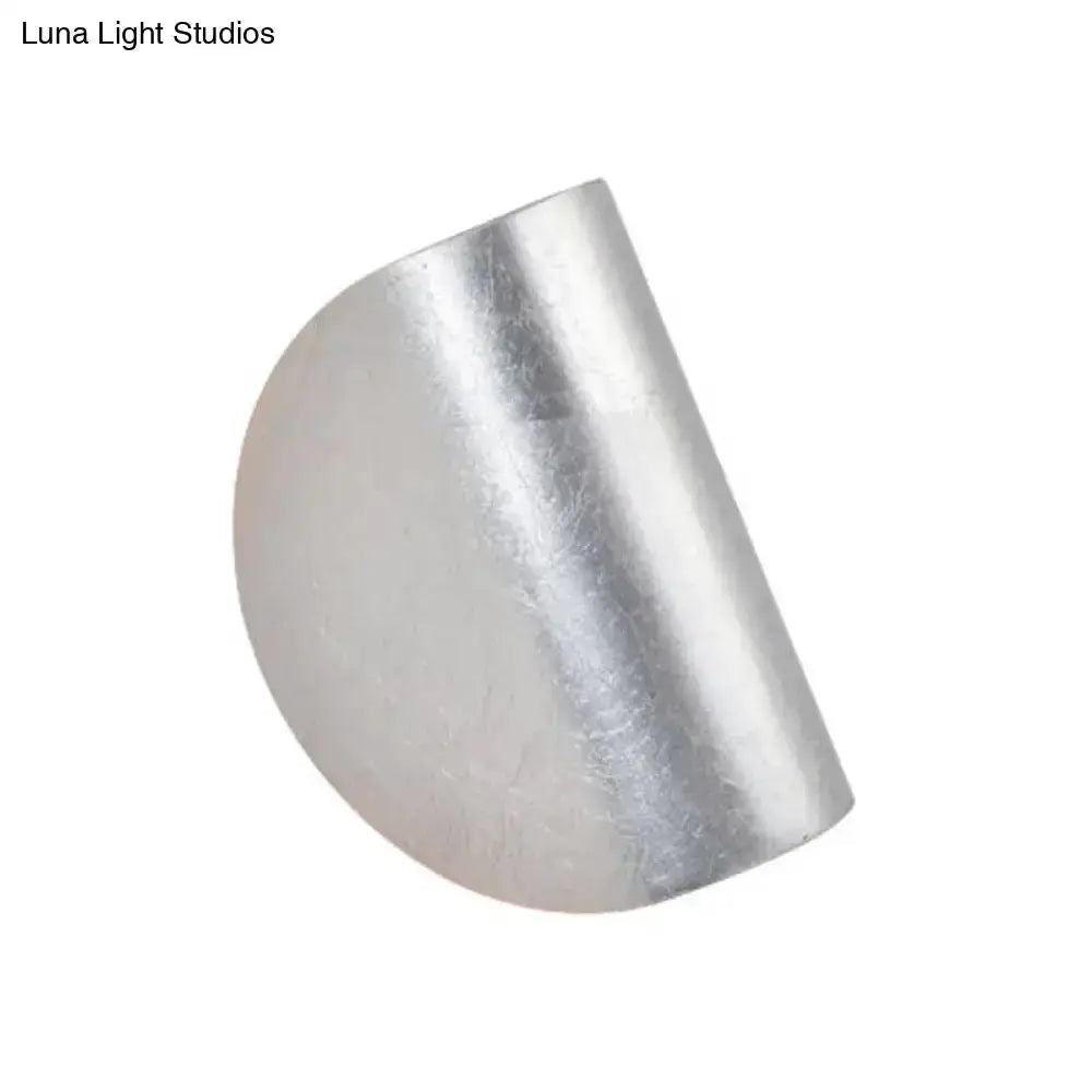 Decorbites modern curved wall sconce light in silver metal for bedroom ambient lighting on Tampa Home & Garden Store