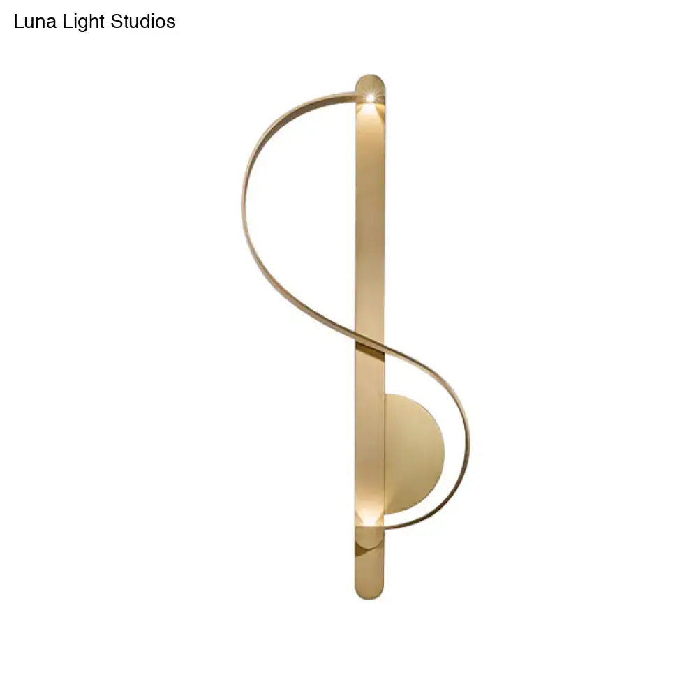 Gold curved wall sconce, aluminum build, Decorbites brand, modern wall-mounted light on Tampa Home & Garden Store