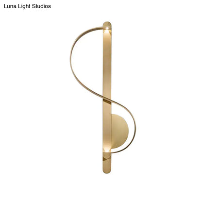 Gold curved wall sconce, aluminum build, Decorbites brand, modern wall-mounted light on Tampa Home & Garden Store