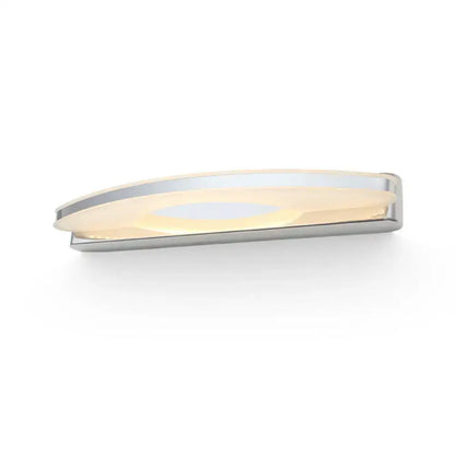Decorbites Chrome LED Single-Light Vanity Sconce with curved frosted diffuser on Tampa Home & Garden Store