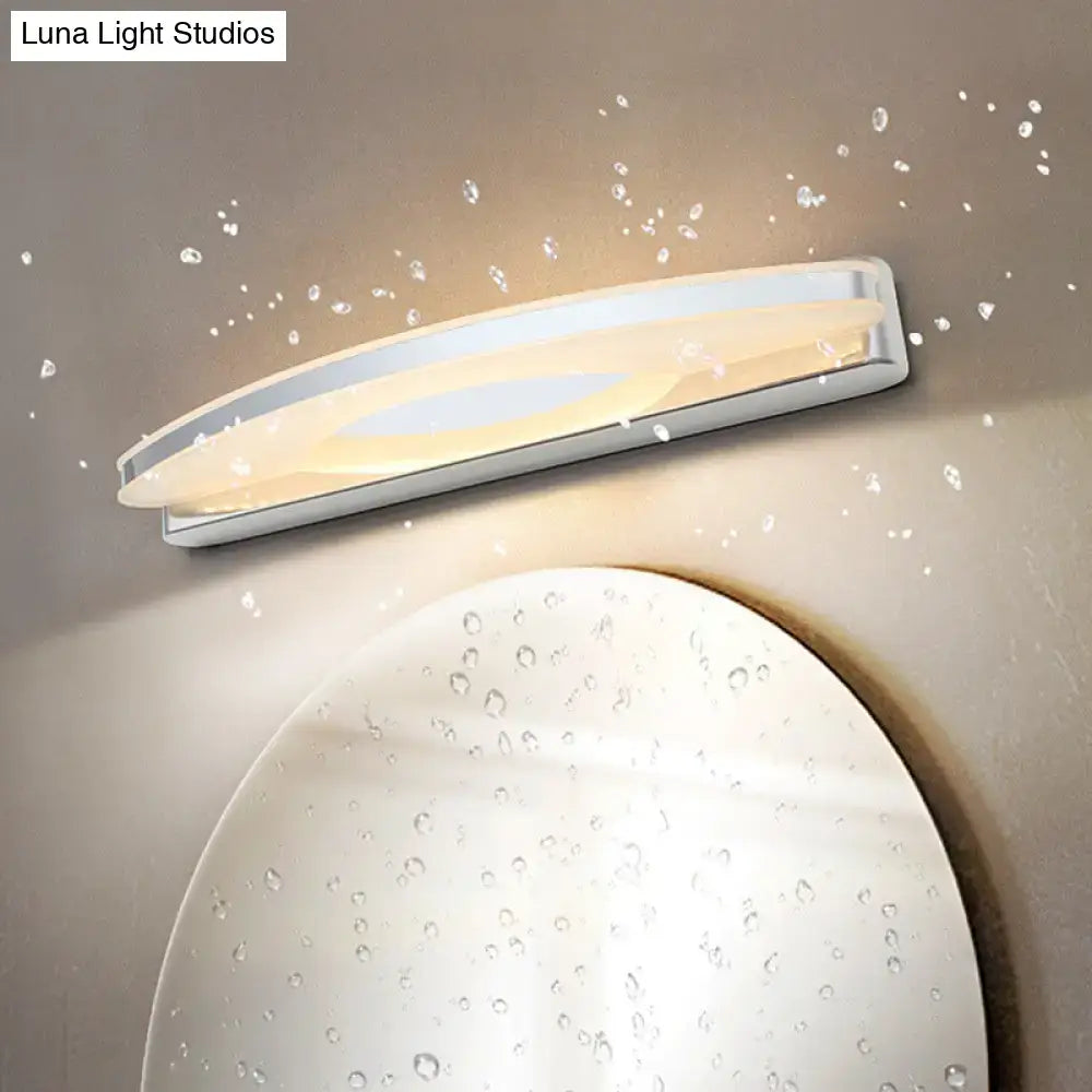 Chrome LED single-light vanity sconce with frosted oval shade Decorbites on Tampa Home & Garden Store