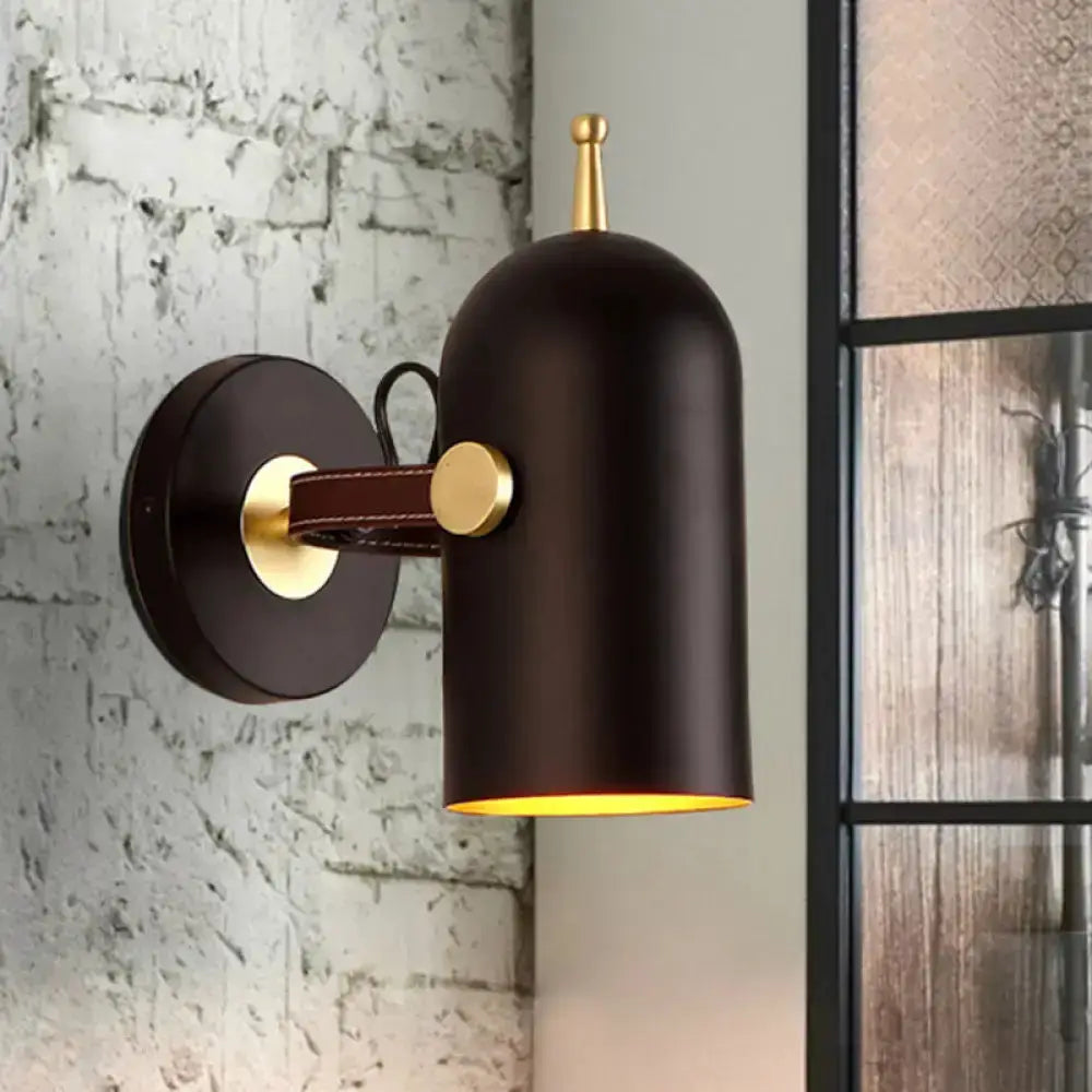 Modern Dark Brown Brass Wall Lamp With Cup Shade