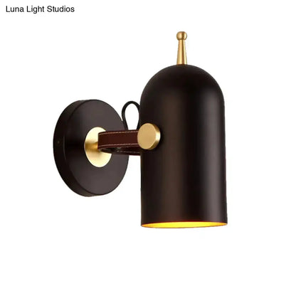 Modern Dark Brown Brass Wall Lamp With Cup Shade