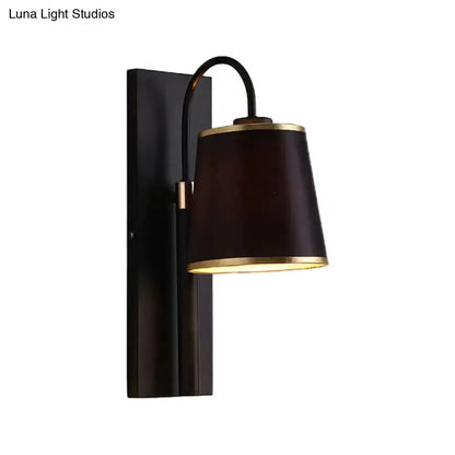Modern Brown and Gold Conical Shade Wall Lamp