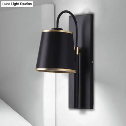 Modern Brown and Gold Conical Shade Wall Lamp